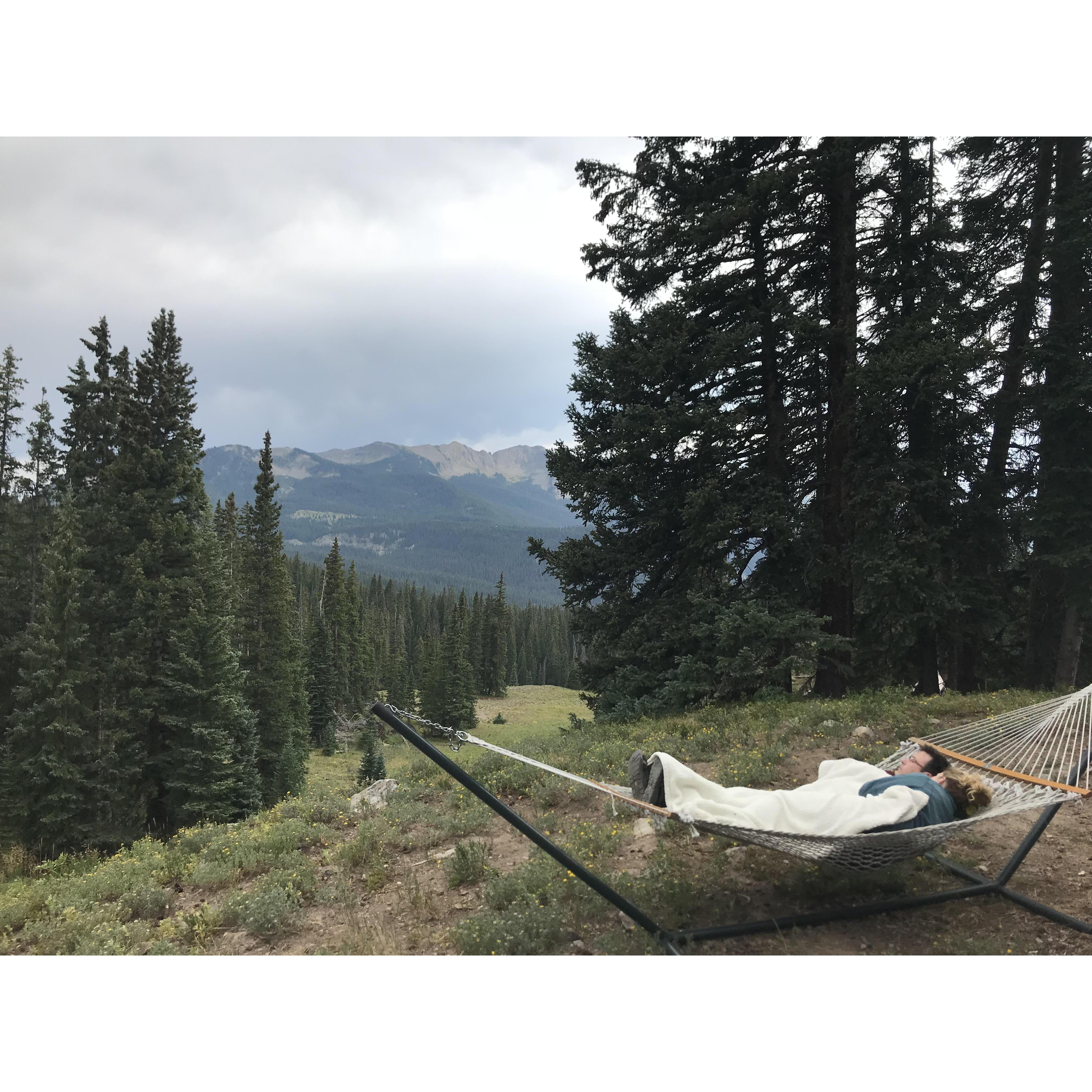 When we started dating we were both very excited to learn that we have a common love for camping. Along with trying new spots throughout Colorado we have an annual trip to Crested Butte with friends.
