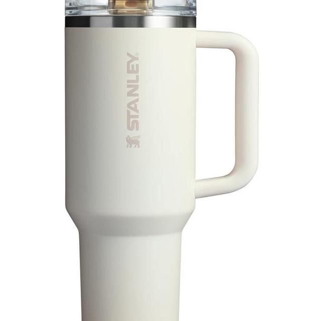 Stanley Quencher ProTour Flip Straw Tumbler with Leakproof Lid 40 oz | Built-In Straw & Handle | Cupholder Compatible for Travel | Insulated Stainless Steel Cup | BPA-Free | Cream Solid