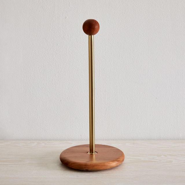 Reid Paper Towel Holder, Metal/Wood/Brass, Each
