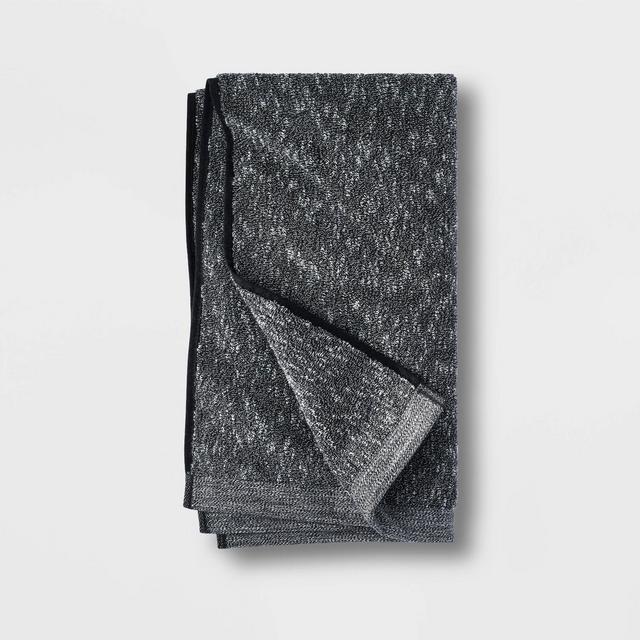 Slub Accent Organic Hand Towel Black - Casaluna™