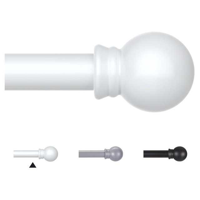 Thestoa Curtain Rods for Windows 48 to 84-92 Inch, White, Stainless Steel Rods for Bedroom, Living Room, Kitchen, Farmhouse, Outdoor