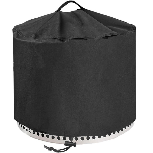 YOWDUTY Round Fire Pit Cover for Solo Stove Bonfire 20 Inch, Waterproof Heavy Duty 600D Material Patio Firepit Cover 20" for Solo Stove Bonfire Series,Round 21" D x 15" H