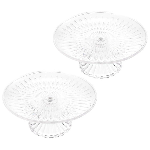 LABRIMP 2 Pcs Party Cake Display Tray Clear Acrylic Serving Tray Decorative Dessert Stand Food Storage Pallet