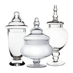 CYS EXCEL Candy Jar, Glass Apothecary Jar, Set of 3