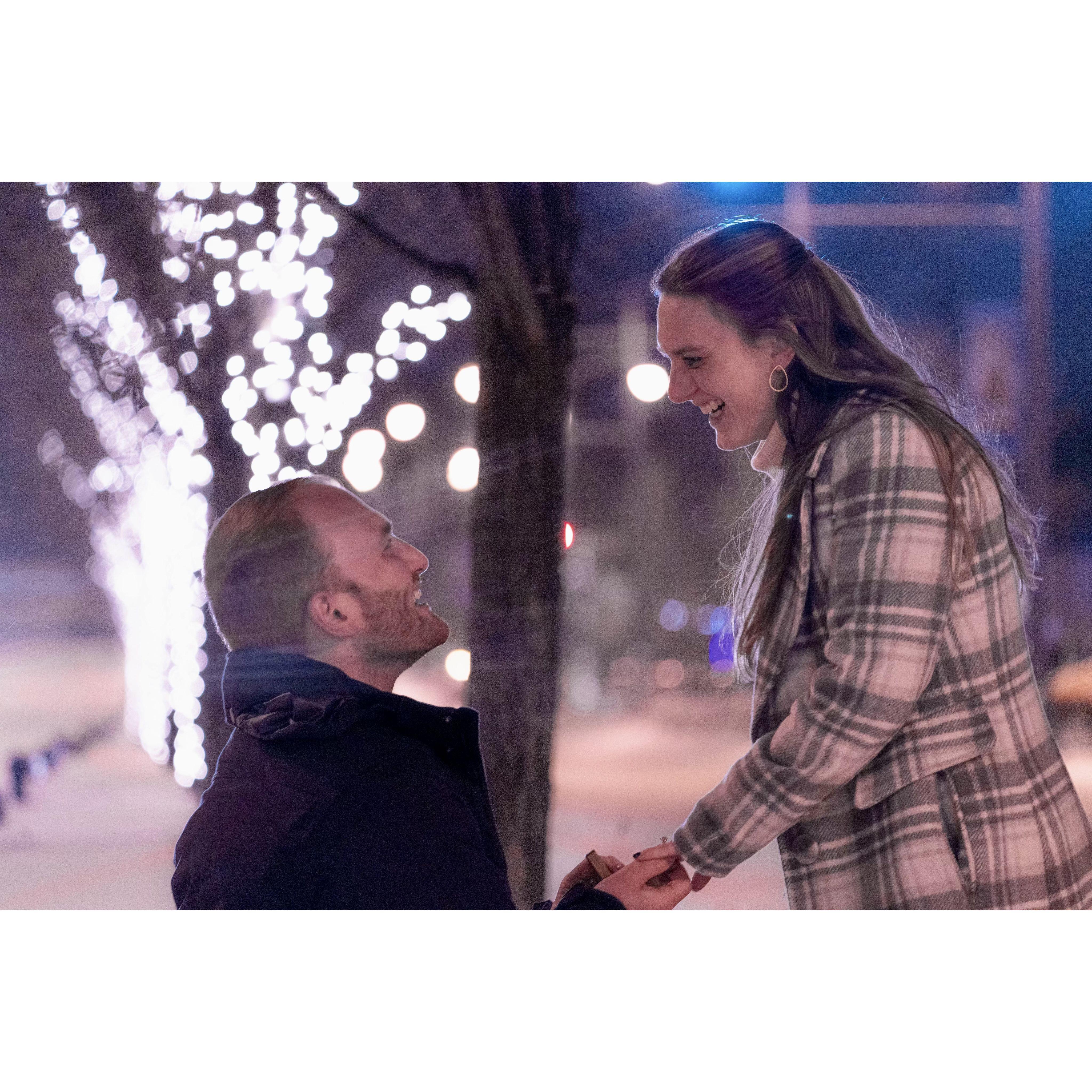 December 23rd, 2022 - The chilliest day of the year (maybe of the decade) and the day Dan got down on one knee to ask Maddie to marry him. Her tears immediately froze as she said yes. So much joy.
