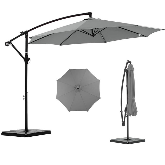 NEWBULIG 10FT Patio Umbrella, Offset Cantilever Outdoor Patio Table Umbrella, UV Protection, Fade Resistant Fabric, Easy Tilt Adjustment for Pool, Deck, Garden, Backyard