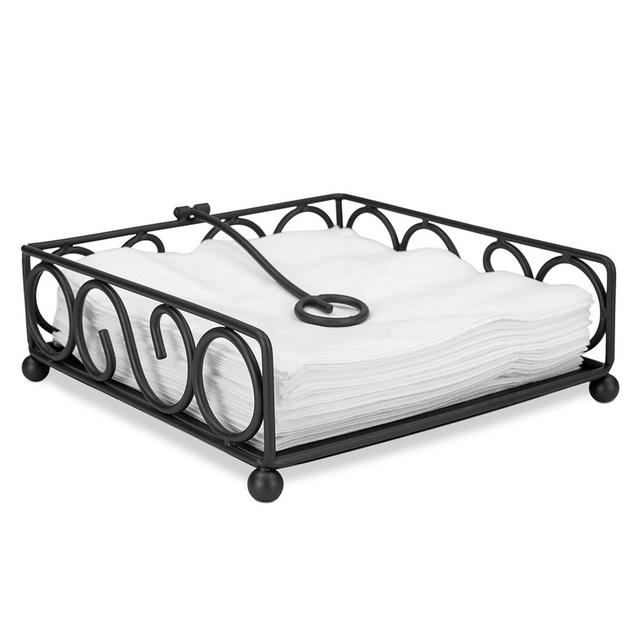 Home Basics Steel Napkin Holder in Black