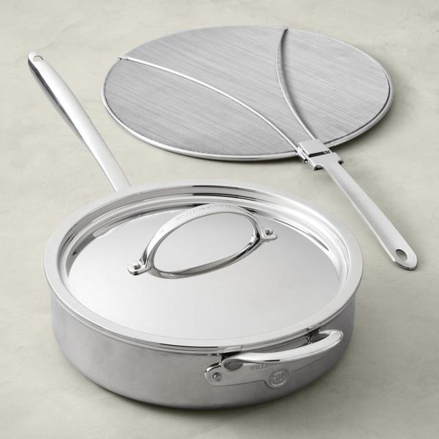 Williams Sonoma Thermo-Clad Stainless Steel 4 1/2-Qt. Saute Pan with Splatter Screen