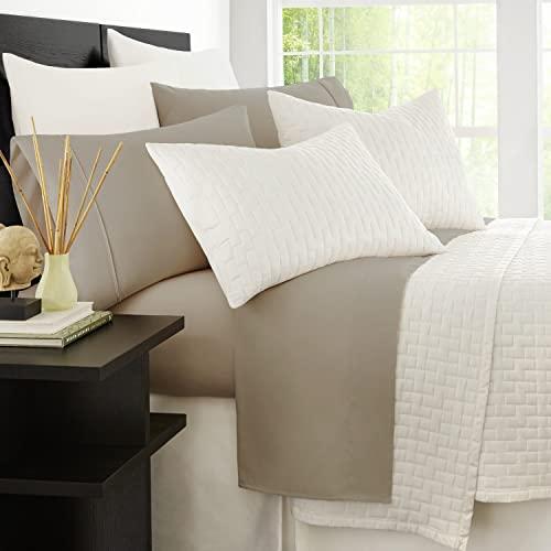Zen Bamboo Luxury 1500 Series Bed Sheets - Eco-friendly, Hypoallergenic and Wrinkle Resistant Rayon Derived From Bamboo - 4-Piece - Queen - Taupe