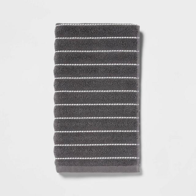 Performance Plus Hand Towel Dark Gray Striped - Threshold™