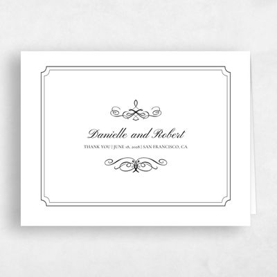 Black Letterpress Wedding Thank You - Malta Letterpress