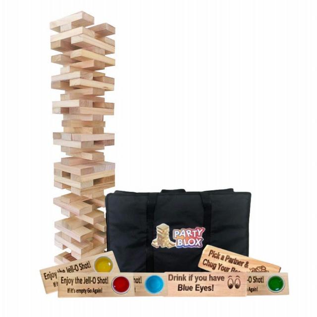 Party Blox Giant Jello Shot & Drinking Tower Game for Adults includes Bag, Jello Cups & Recipe Card