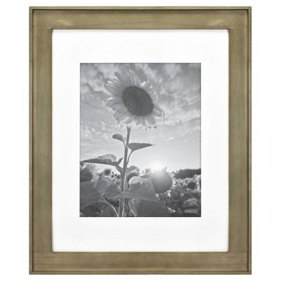 16"X20" Matted To 11"X14" Plank Wood Wall Frame Brown - Threshold™