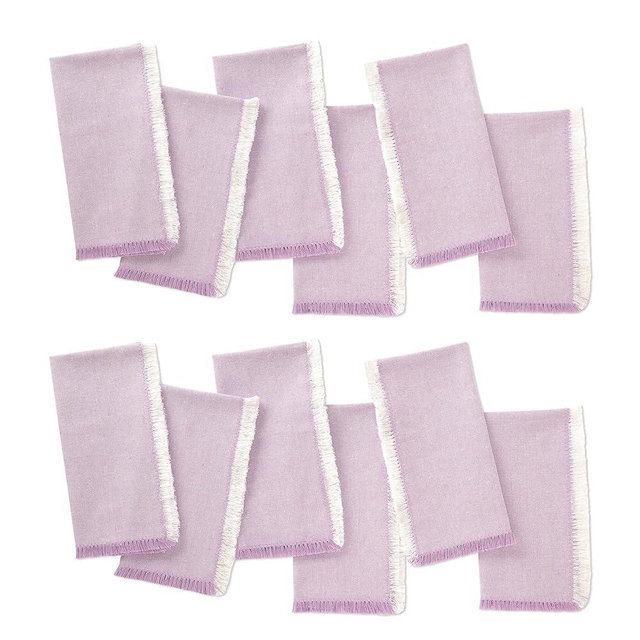 Folkulture Cloth Napkins Set of 12 Cotton, 18" X 18" Table Napkins for Parties, Decorative Napkins Washable for Guests, Resuable Linen Napkins or Pastel Napkins for Farmhouse Décor (Lavendar)