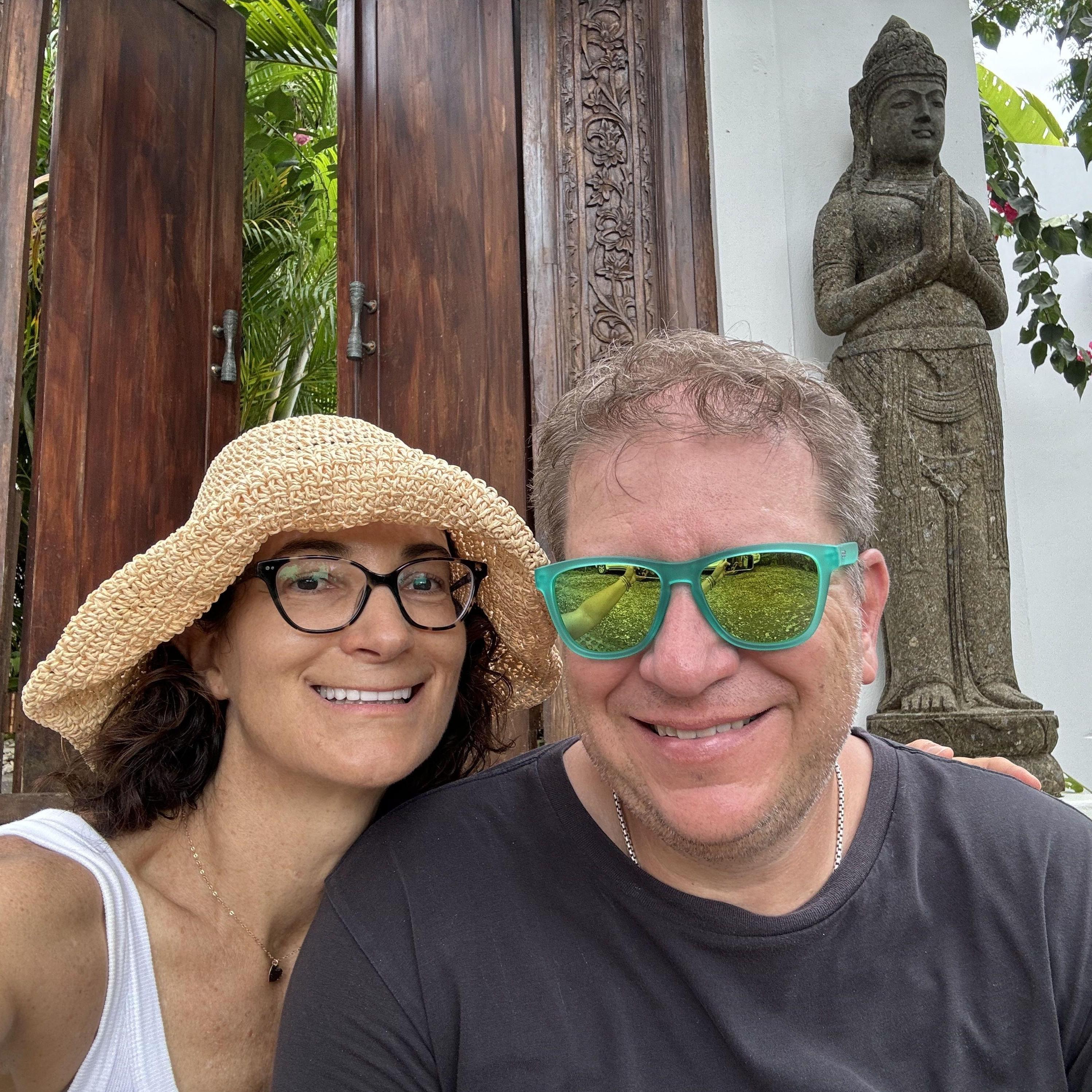 Outside Lucero Surf Hotel in Santa Teresa, just after we said yes to forever. 💕
