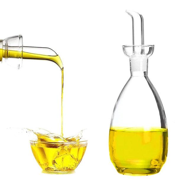 Affogato Glass Oil Bottle with Spout, Olive Oil Dispenser Vinegar Drizzler Pourer Stopper Pot, Soy Sauce Vinegar Cruet Non Drip Heat-Resistant for Cooking Kitchen Restaurant BBQ (15 oz)