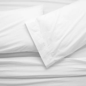 Washed Organic Cotton White Queen Sheet Set