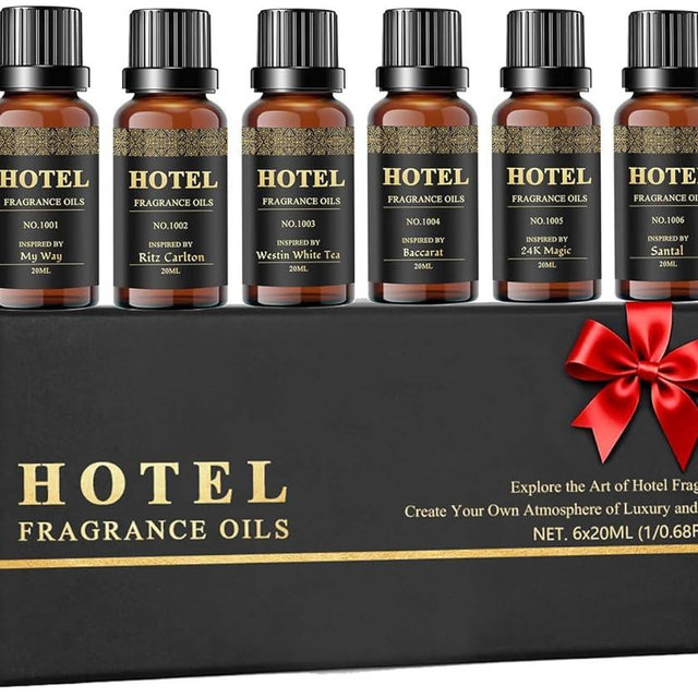 Hotel Diffuser Oil Set - Inspired by My Way, Baccarat, Westin White Tea, Santal, 24k Magic, Ritz-Carlton Hotel Scent Essential Oil Set Large Capacity, 20ml - (Pack of 6)