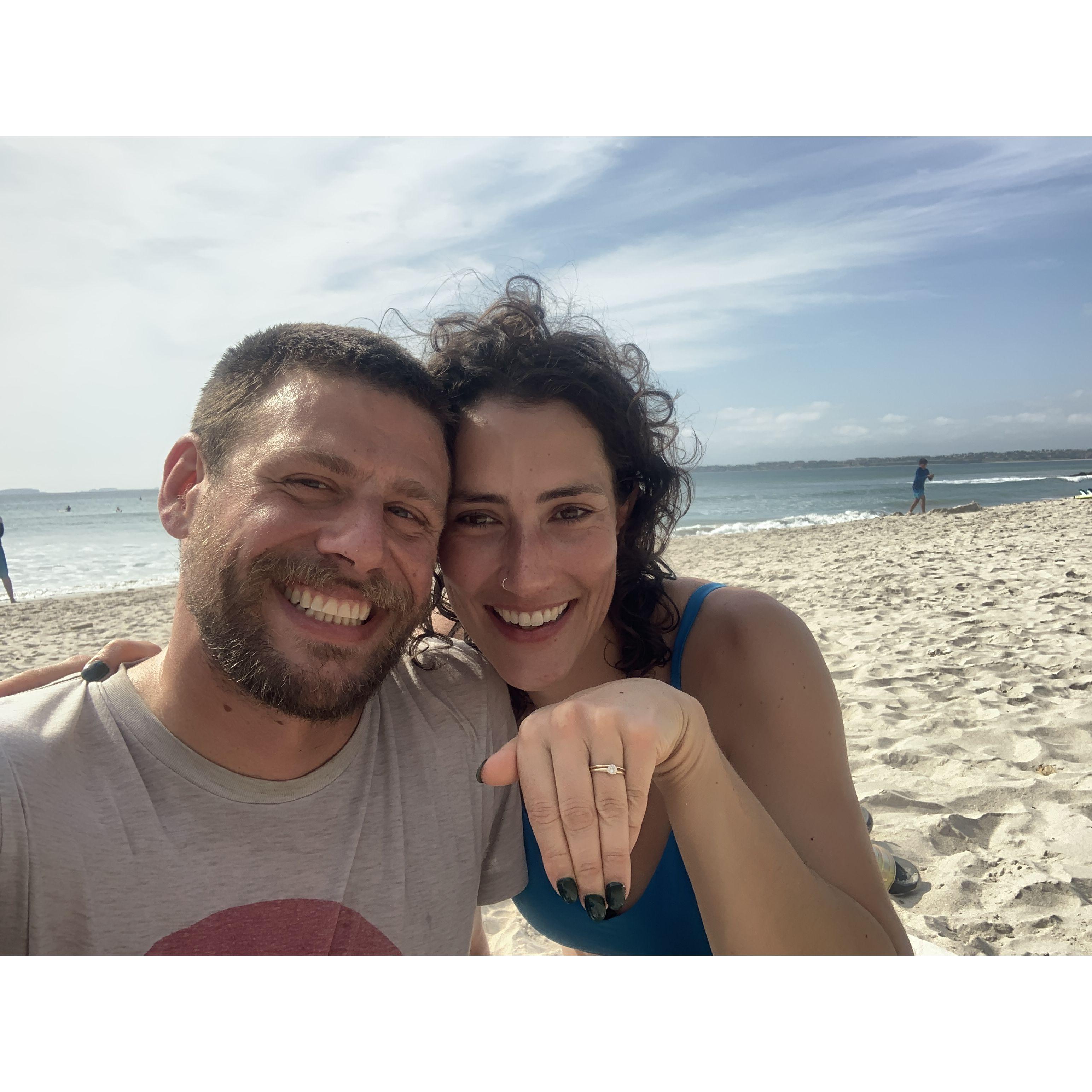 Aj also proposed on a little beach in Mexico.