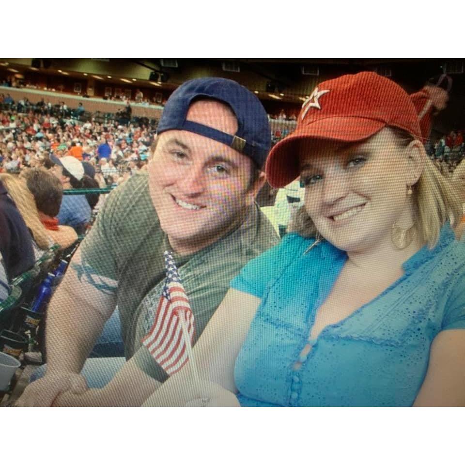 On a date at an Astros game before Prissy moved to North Carolina.