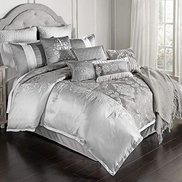 Riverbrook Home 12-Piece Comforter Set, King, Kacee - Platinum