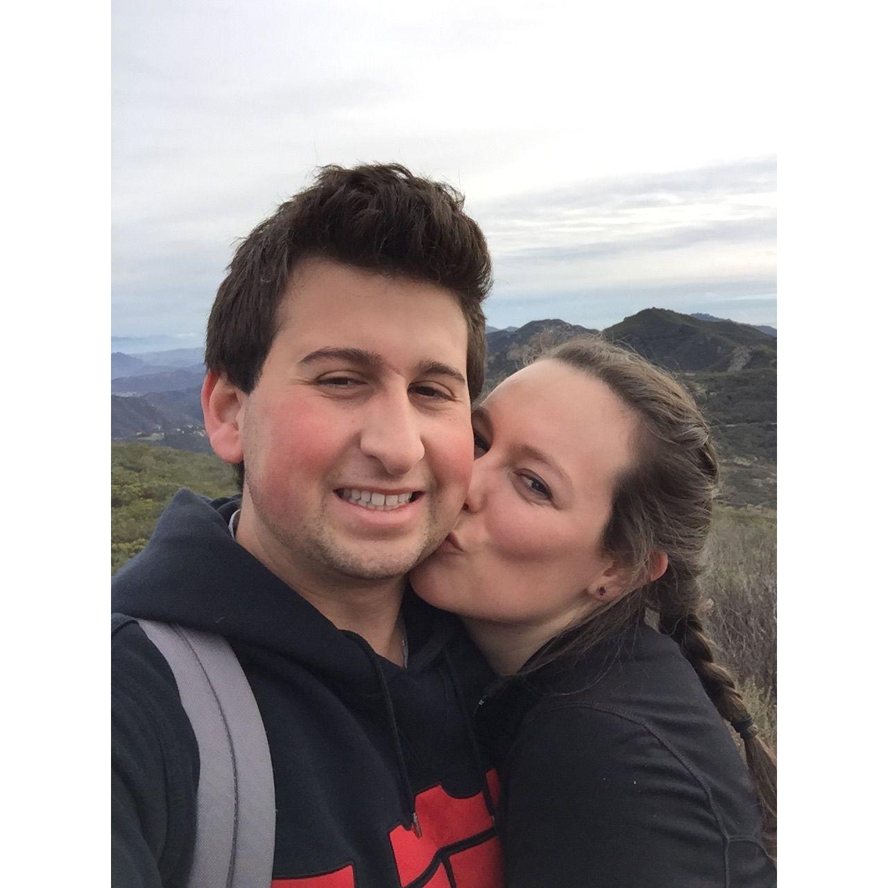 January 2017 hiking Sandstone Peak in Malibu, California