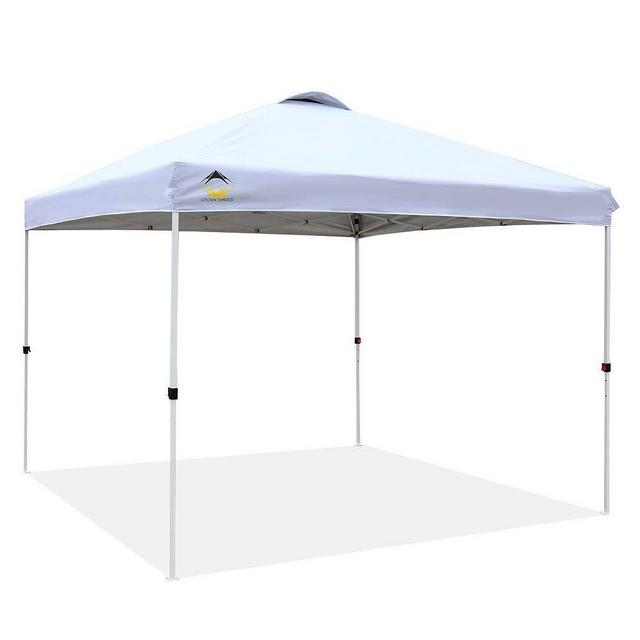 CROWN SHADES Patented 10ft x 10ft Outdoor Pop up Portable Shade Instant Folding Canopy with Carry Bag, White