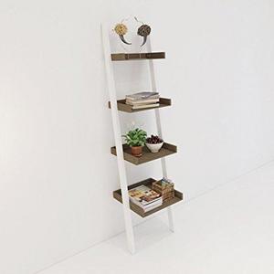 4 Tier Bookcase white Ladder Shelf