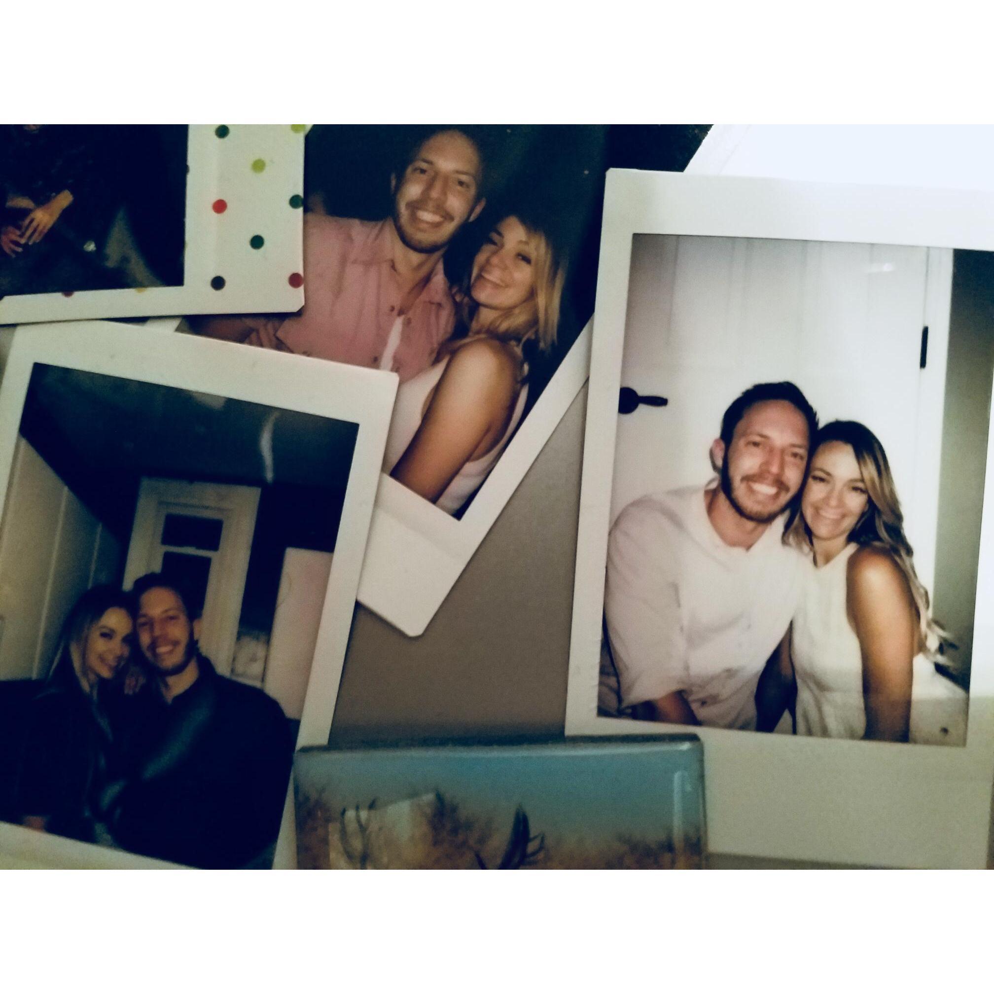 Alex's infamous photo wall of our dates