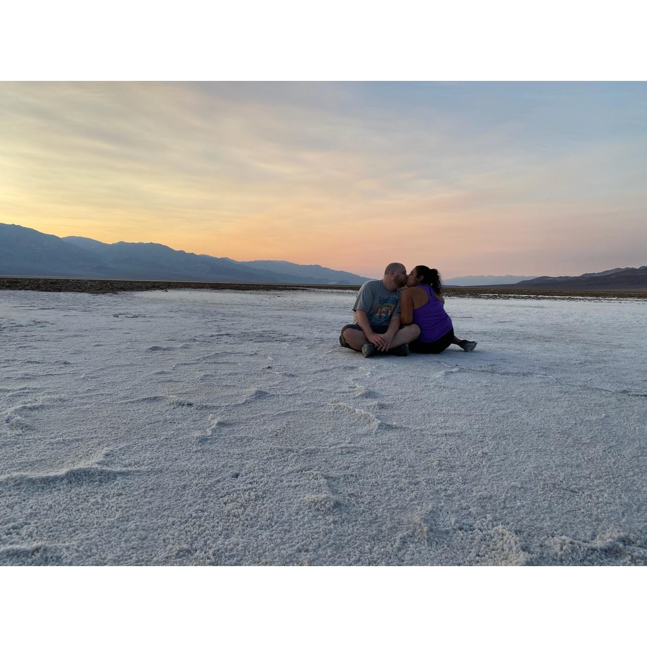 Badwater basin in Death Valley National Park, the lowest point in the western hemisphere!