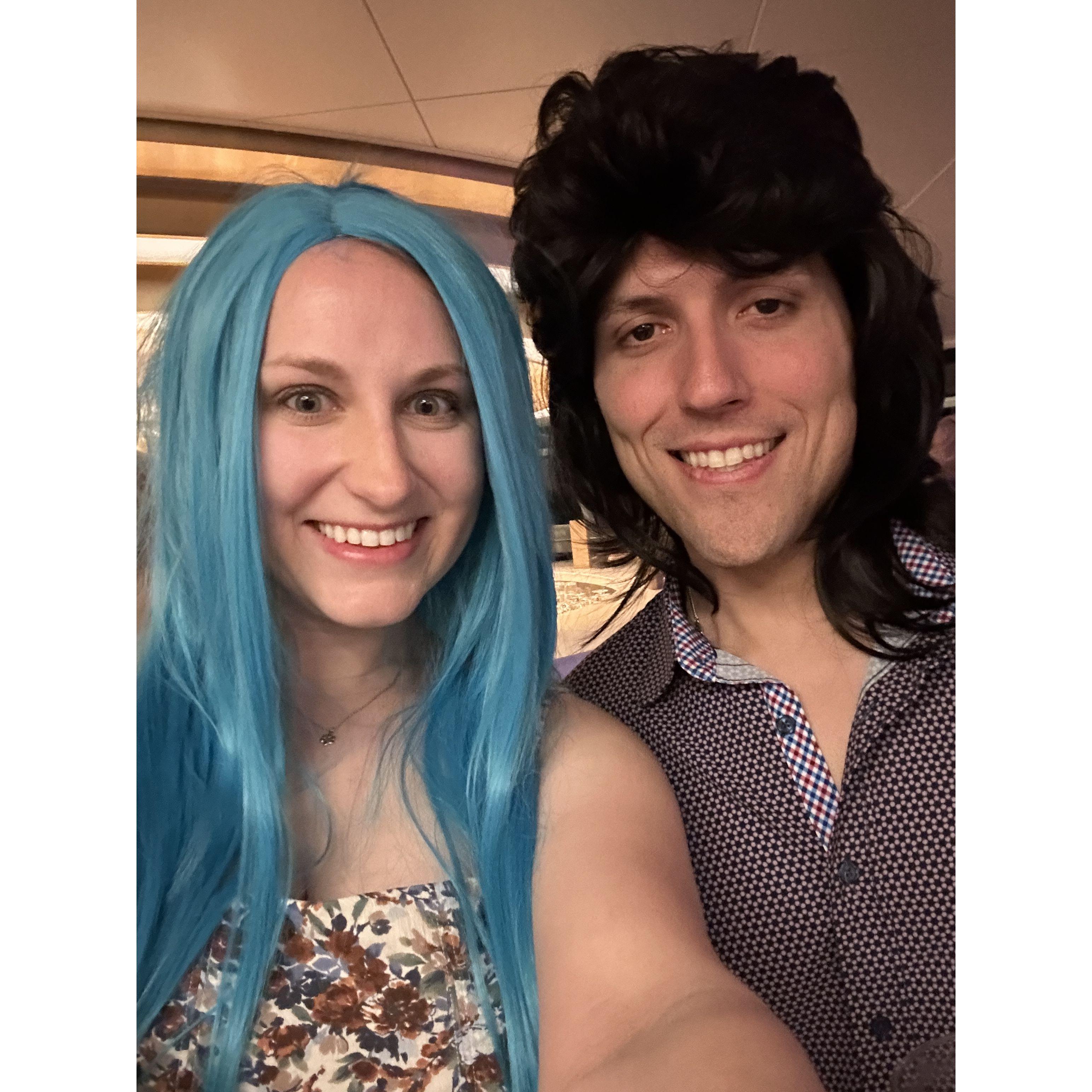 Wigging out before Spencer & Felicia's wedding on the cruise in 2023!