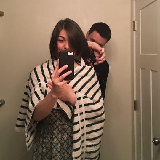 Trusting him to cut my hair!