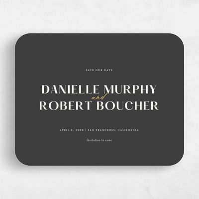 Grey Rounded Wedding Save the Date - Finneas Landscape