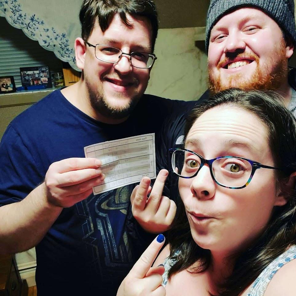 Game night at our apartment when I actually won 1st place! =o