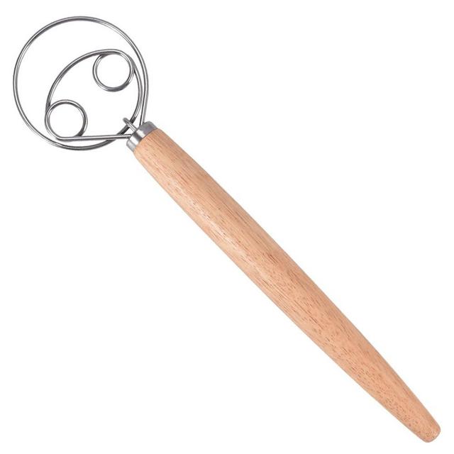 Danish Dough Whisk, Stainless Steel Dutch Style Hand Bread Mixer Dough Whisk Perfect Baking Tool For Pastry or Pizza (Style 2)