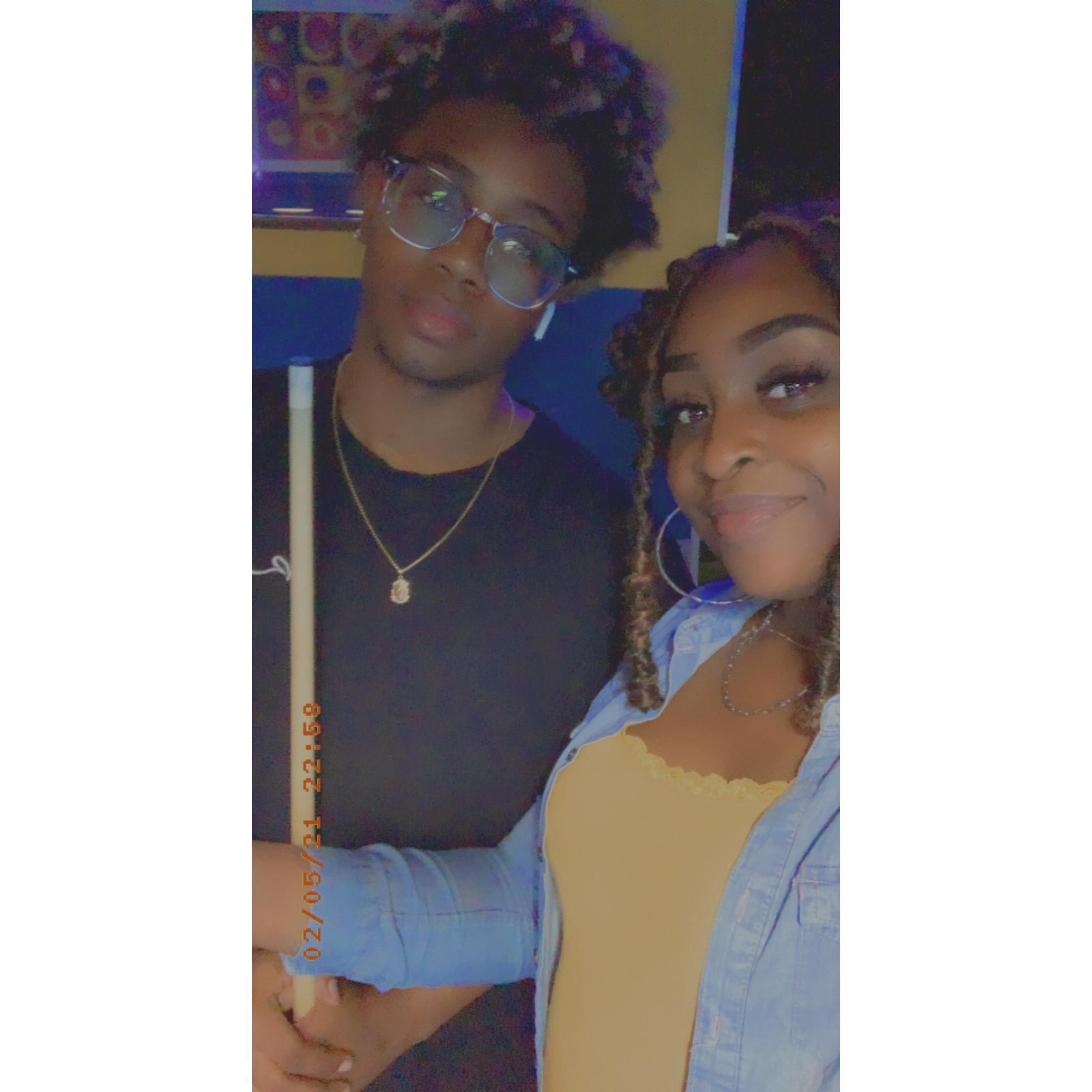 By the end of this date, she wasn't smiling anymore...she thought she could beat me in pool....Sike.