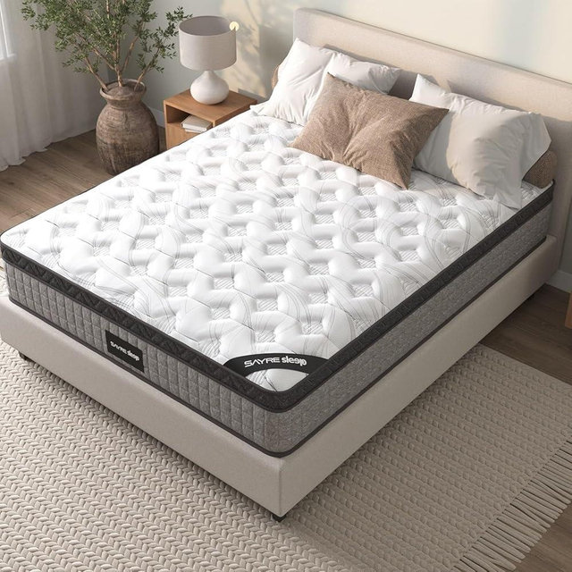 12'' King Mattress, King Size Mattress in a Box, Modern New Diamond Innerspring Hybrid and Cooling Gel Memory Foam Mattresses, Pressure Relief & Motion Isolation, RV Medium Firm Matress (12'' )