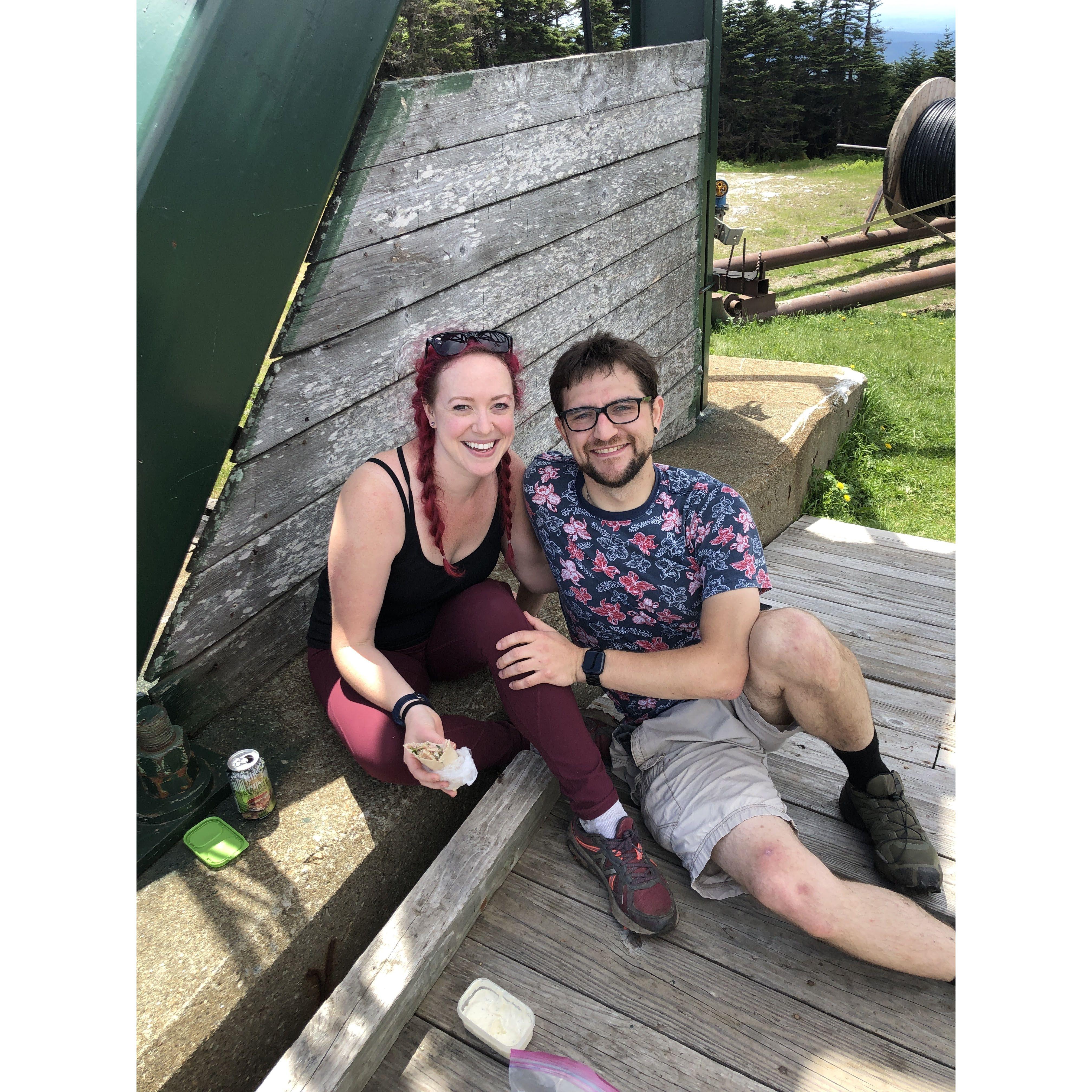 About a month after we started dating - our first hike together, with friends! (2022)