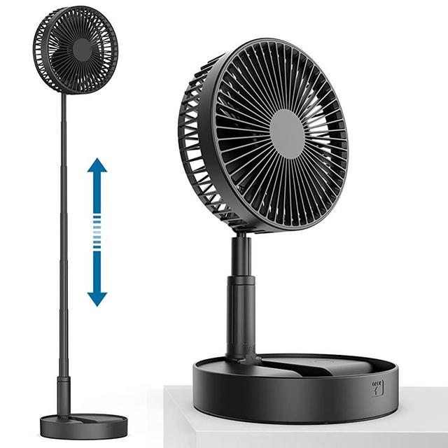 Koonie Foldaway Oscillating Fan for Bedroom, 7200mAh Rechargeable Battery Operated Desk Fan, 4 Speed, Fast Charging Folding Table Fan for Camping, Outdoor, Room