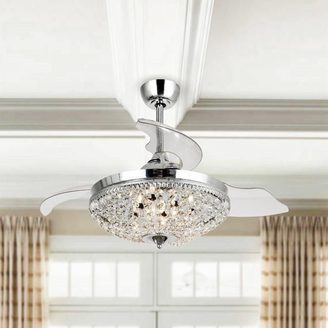 42" Park Ridge 3 - Blade Retractable Blades Ceiling Fan with Remote Control and Light Kit Included