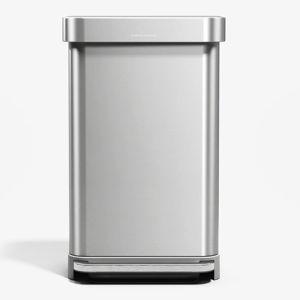 45L Rectangular Step Can with Liner Pocket, Brushed - Simplehuman