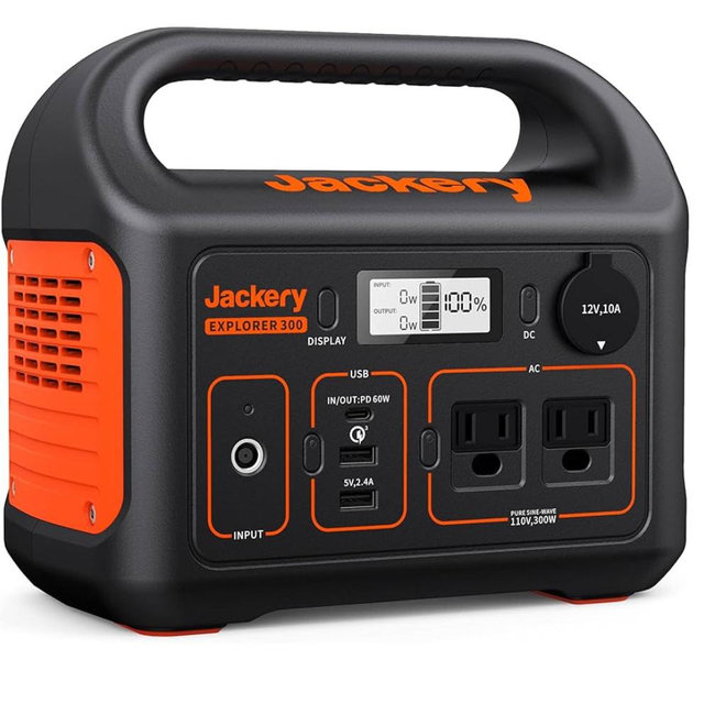 Jackery Portable Power Station Explorer 300, 293Wh Backup Lithium Battery, Solar Generator for Outdoors Camping Travel Hunting Blackout (Solar Panel Optional)