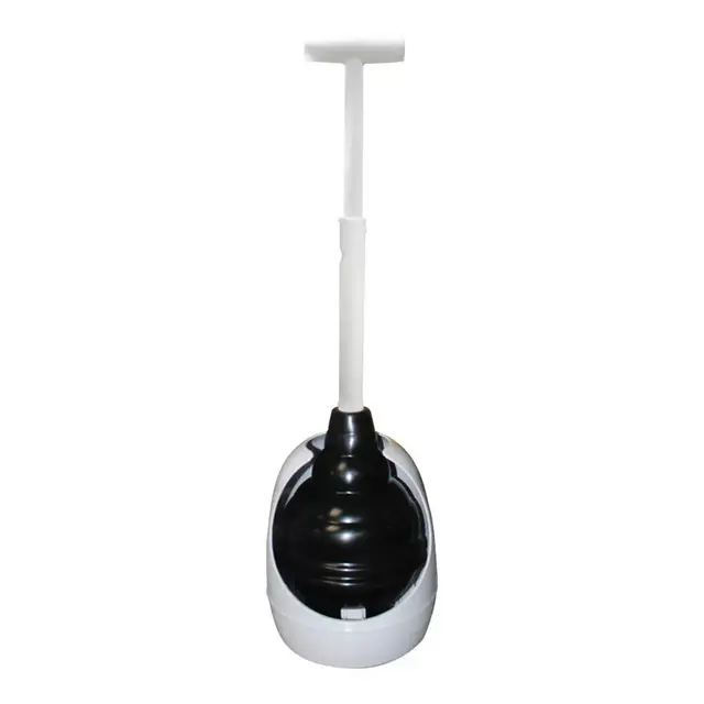 Korky Black Rubber Plunger with Storage Caddy