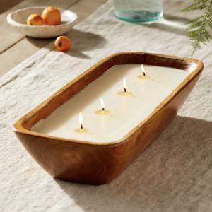 Himalayan Teak Trough Candle, Summer Citronella