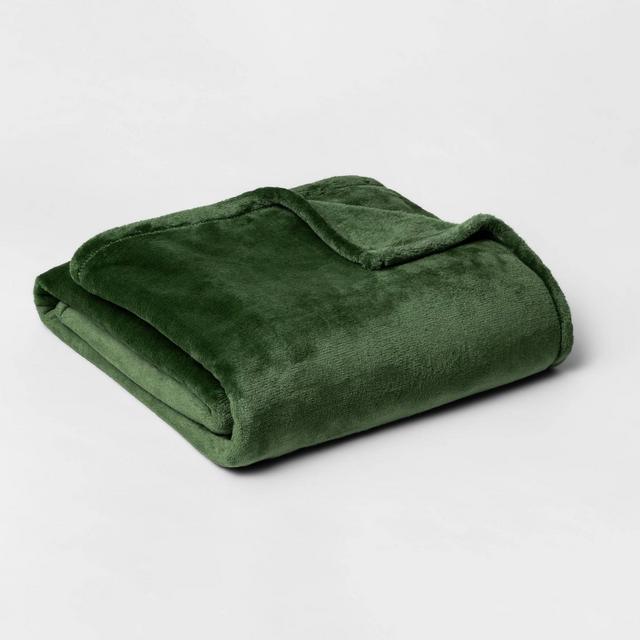 Twin/Twin XL Microplush Bed Blanket Green - Threshold™