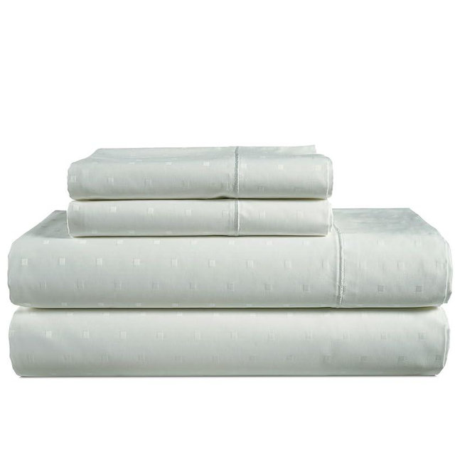 LANE LINEN 100% Egyptian Cotton Bed Sheets - 1000 Thread Count 4PC Queen Sheets Set, Long Staple Cotton Bedding Sheets, Sateen Weave, Luxury Hotel Sheets, Deep Pocket, Swiss Dot - Mineral
