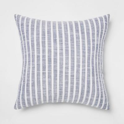 Woven Stripe Square Throw Pillow Blue - Threshold™