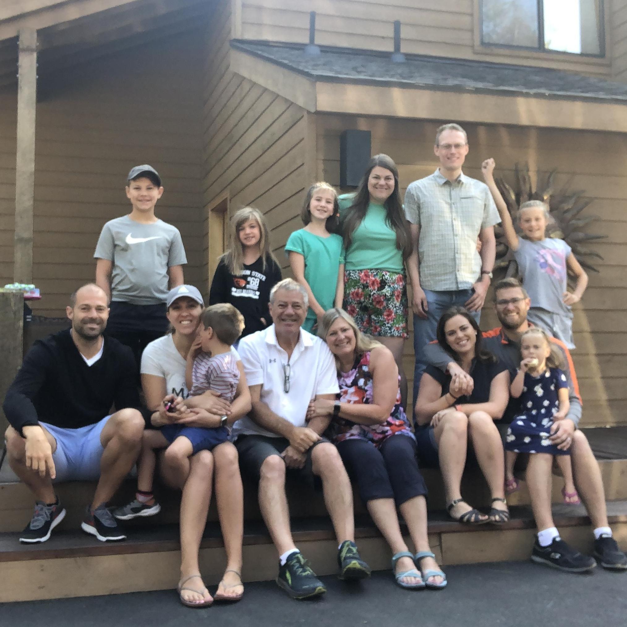 With Elyse’s family in Sunriver.