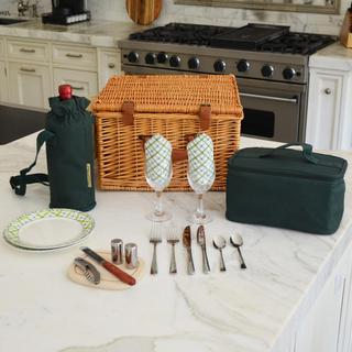 2-Person English Style Willow Picnic Hamper with Coffee Set