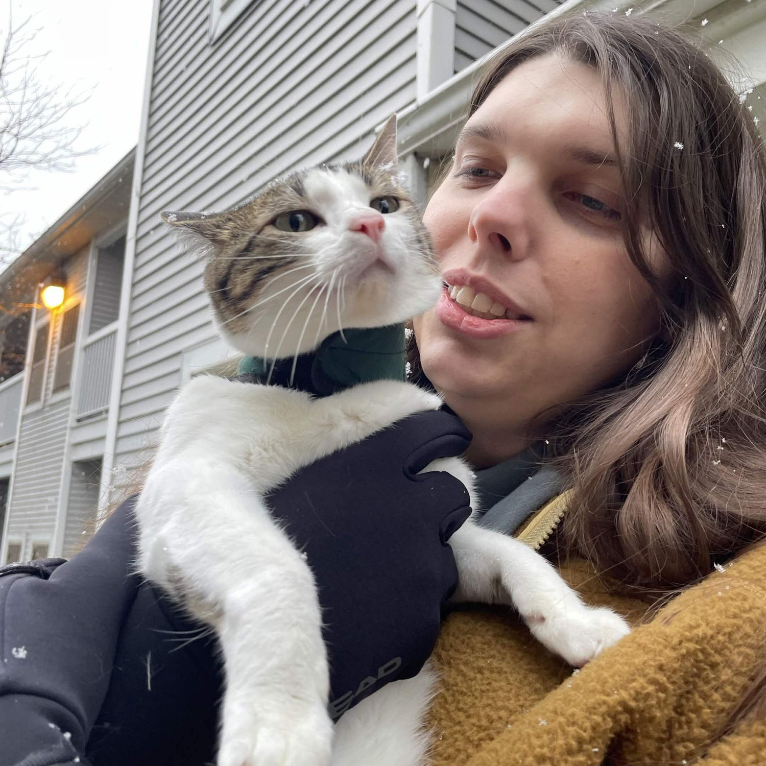 Mistle's first snow!